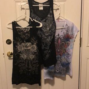 Various Brands Embellished Tanks and a Tee
